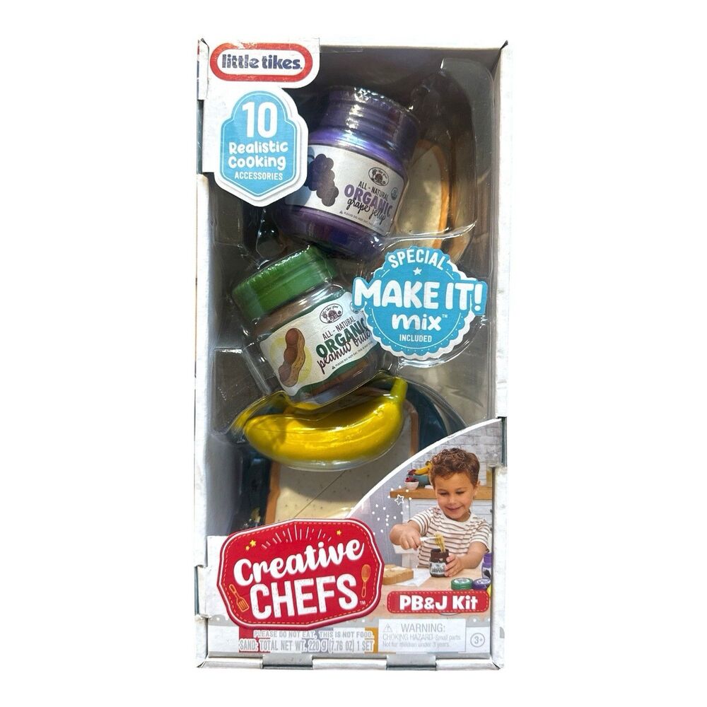 Little Tikes Creative Chefs PB&J Kit 10 Pc Make-It Mix Pretend Play NEW